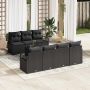vidaXL Sodo Sofų Rinkinys 8 pcs Juoda Poli ratanas, plienas ir stiklas