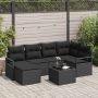 vidaXL Sofos komplektas su pagalve su saugykla 7 pcs Juoda poliratanas