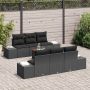 vidaXL Sodo Sofų Rinkinys su saugykla 7 pcs Juoda poliratanas