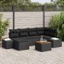 vidaXL Sodo Sofų Rinkinys 7 pcs Juoda