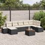 vidaXL Sodo Sofų Rinkinys 8 pcs Juoda ir balta
