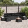 vidaXL Sodo Sofų Rinkinys 8 pcs Juoda