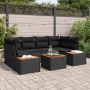 vidaXL Sodo Sofų Rinkinys su pagalve 6 pcs Juoda Poli ratanas