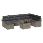 vidaXL Sodo Sofų Rinkinys su pagalve su saugykla 9 pcs Pilka