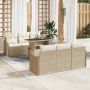 vidaXL Sodo Sofų Rinkinys 7 pcs Smėlio 100 x 55 x 73 cm Poli ratanas