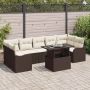 vidaXL Sodo Sofų Rinkinys su pagalve 8 pcs Ruda Poli ratanas