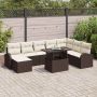 vidaXL Sodo Sofų Rinkinys su saugykla 9 pcs Ruda Poli ratanas