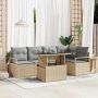 vidaXL Sodo Sofų Rinkinys su saugykla 6 pcs Smėlio Poli ratanas