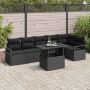 vidaXL Sodo Sofų Rinkinys su pagalve 7 pcs Juoda Poli ratanas