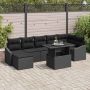 vidaXL Sodo Sofų Rinkinys su pagalve su saugykla 8 pcs Juoda