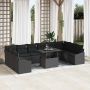 vidaXL Sodo Sofų Rinkinys su pagalve su saugykla 11 pcs Juoda