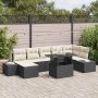 vidaXL Sodo Sofų Rinkinys su saugykla 8 pcs Juoda Poli ratanas
