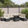 vidaXL Sodo Sofų Rinkinys su saugykla 9 pcs Juoda Poli ratanas