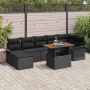 vidaXL Sodo Sofų Rinkinys su saugykla 8 pcs Juoda Poli ratanas