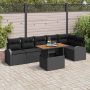 vidaXL Sodo Sofų Rinkinys su saugykla 7 pcs Juoda Poli ratanas