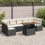 vidaXL Sodo Sofų Rinkinys su saugykla 8 pcs Juoda Poli ratanas