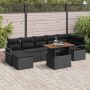 vidaXL Sodo Sofų Rinkinys su saugykla 8 pcs Juoda Poli ratanas
