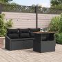 vidaXL Sodo Sofų Rinkinys su saugykla 5 pcs Juoda Poli ratanas