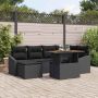 vidaXL Sodo Sofų Rinkinys su saugykla 7 pcs Juoda Poli ratanas