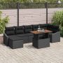 vidaXL Sodo Sofų Rinkinys su saugykla 8 pcs Juoda Poli ratanas