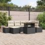 vidaXL Sodo Sofų Rinkinys su saugykla 7 pcs Juoda Poli ratanas