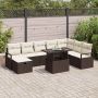 vidaXL Sodo Sofų Rinkinys su pagalve 9 pcs Ruda Poli ratanas