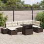 vidaXL Sodo Sofų Rinkinys su pagalve 8 pcs Ruda Poli ratanas