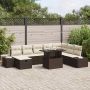 vidaXL Sodo Sofų Rinkinys 11 pcs Ruda Poli ratanas