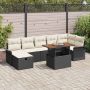 vidaXL Sodo Sofų Rinkinys su pagalve 8 pcs Juoda poliratanas