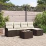vidaXL Sodo Sofų Rinkinys su pagalve 6 pcs Ruda Poli ratanas
