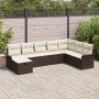 vidaXL Sodo Sofų Rinkinys su pagalve 8 pcs Ruda Poli ratanas