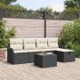 vidaXL Sodo Sofų Rinkinys su pagalve 6 pcs Juoda Poli ratanas