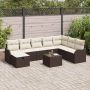 vidaXL Sodo Sofų Rinkinys su pagalve 9 pcs Ruda Poli ratanas