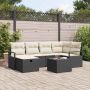 vidaXL Sodo Sofų Rinkinys su pagalve 7 pcs Juoda Poli ratanas