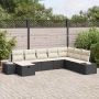 vidaXL Sodo Sofų Rinkinys su pagalve 8 pcs Juoda Poli ratanas