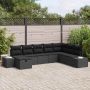 vidaXL Sodo Sofų Rinkinys su pagalve 8 pcs Juoda Poli ratanas
