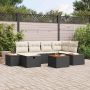 vidaXL Sodo Sofų Rinkinys 7 pcs Juoda 55 x 62 x 69 cm Poli ratanas
