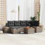 vidaXL Sodo Sofų Rinkinys 7 pcs Pilka 55 x 62 x 69 cm Poli ratanas