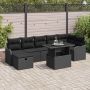 vidaXL Sodo Sofų Rinkinys su pagalve 8 pcs Juoda Poli ratanas