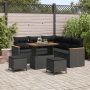 vidaXL Sodo Sofų Rinkinys 8 pcs Juoda poliratanas