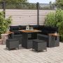 vidaXL Sodo Sofų Rinkinys su pagalve 8 pcs Juoda