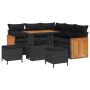 vidaXL Sodo Sofų Rinkinys su pagalve 8 pcs Juoda