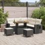 vidaXL Sodo Sofų Rinkinys 9 pcs Juoda ir kreminė poliratanas