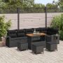 vidaXL Sodo Sofų Rinkinys su pagalve 12 pcs Juoda poliratanas