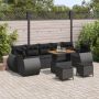 vidaXL Sodo Sofų Rinkinys su pagalve su saugykla 10 pcs Juoda