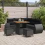 vidaXL Sodo Sofų Rinkinys su pagalve 8 pcs Juoda poliratanas