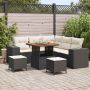 vidaXL Sodo Sofų Rinkinys su pagalve su pagalve 8 pcs Juoda ir kreminė