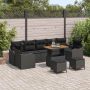 vidaXL Sodo Sofų Rinkinys su pagalve su saugykla 10 pcs Juoda
