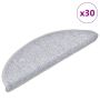 vidaXL Laiptų kilimėliai, 30 vnt., 56x17x3 cm, šviesiai pilki, pusapvaliai