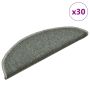 vidaXL Laiptų kilimėliai, 30 vnt., 56x17x3 cm, tamsiai žali, pusapvaliai